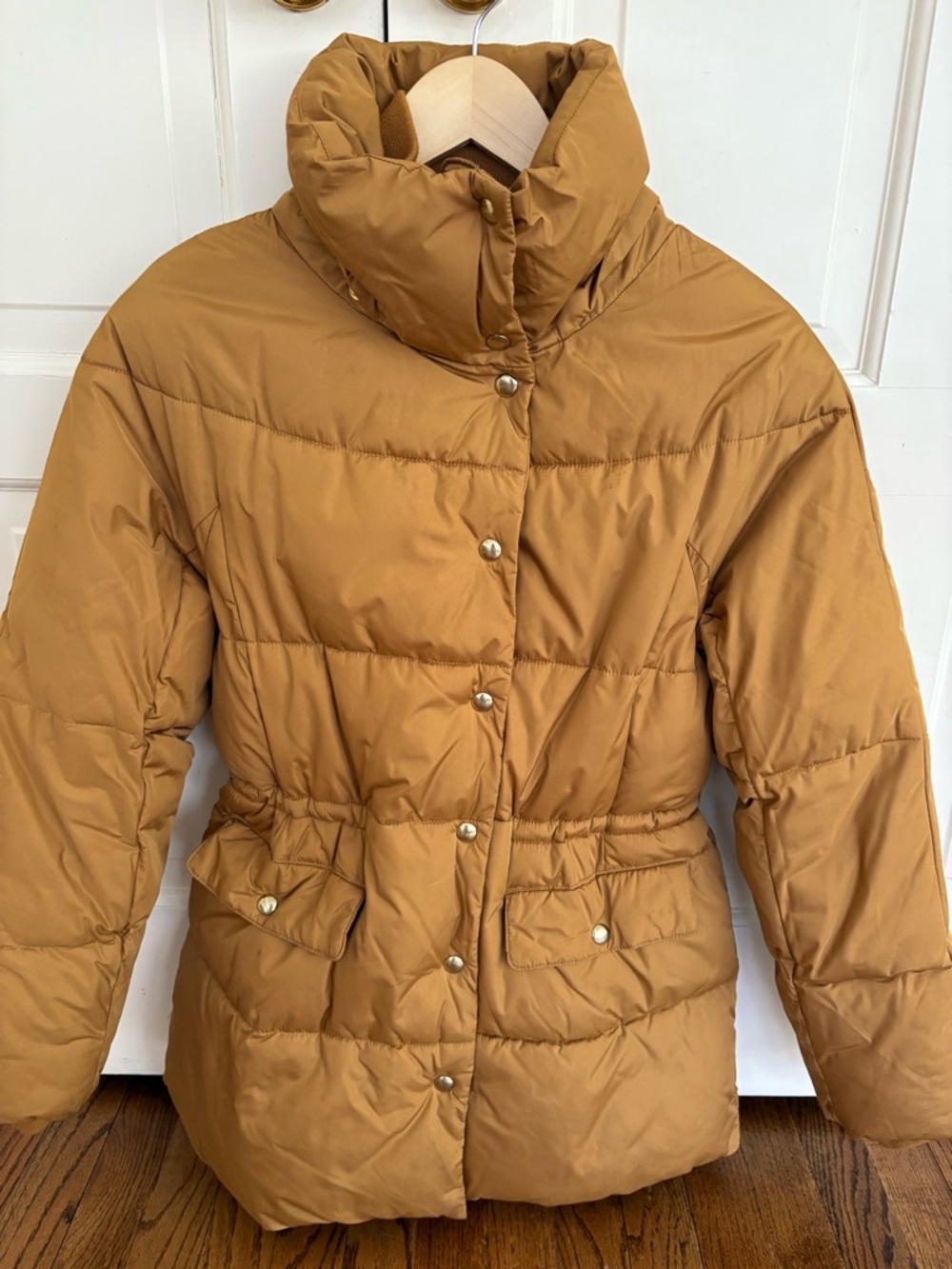 J. Crew Quilted Puffer Jacket in Light Rust